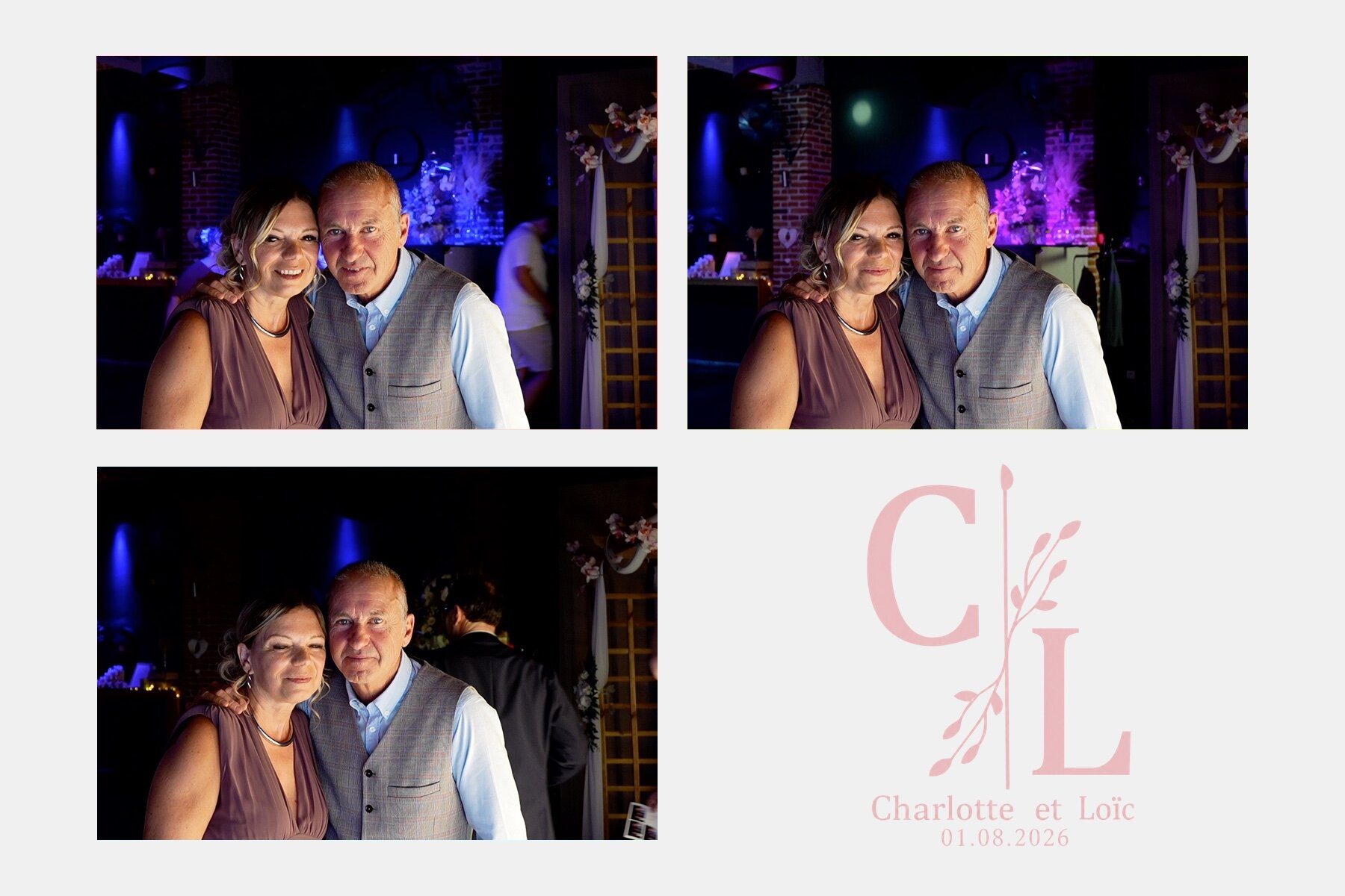 Planche photobooth personnalisée d'un couple
